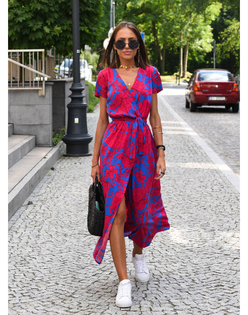 V-Neck print dress