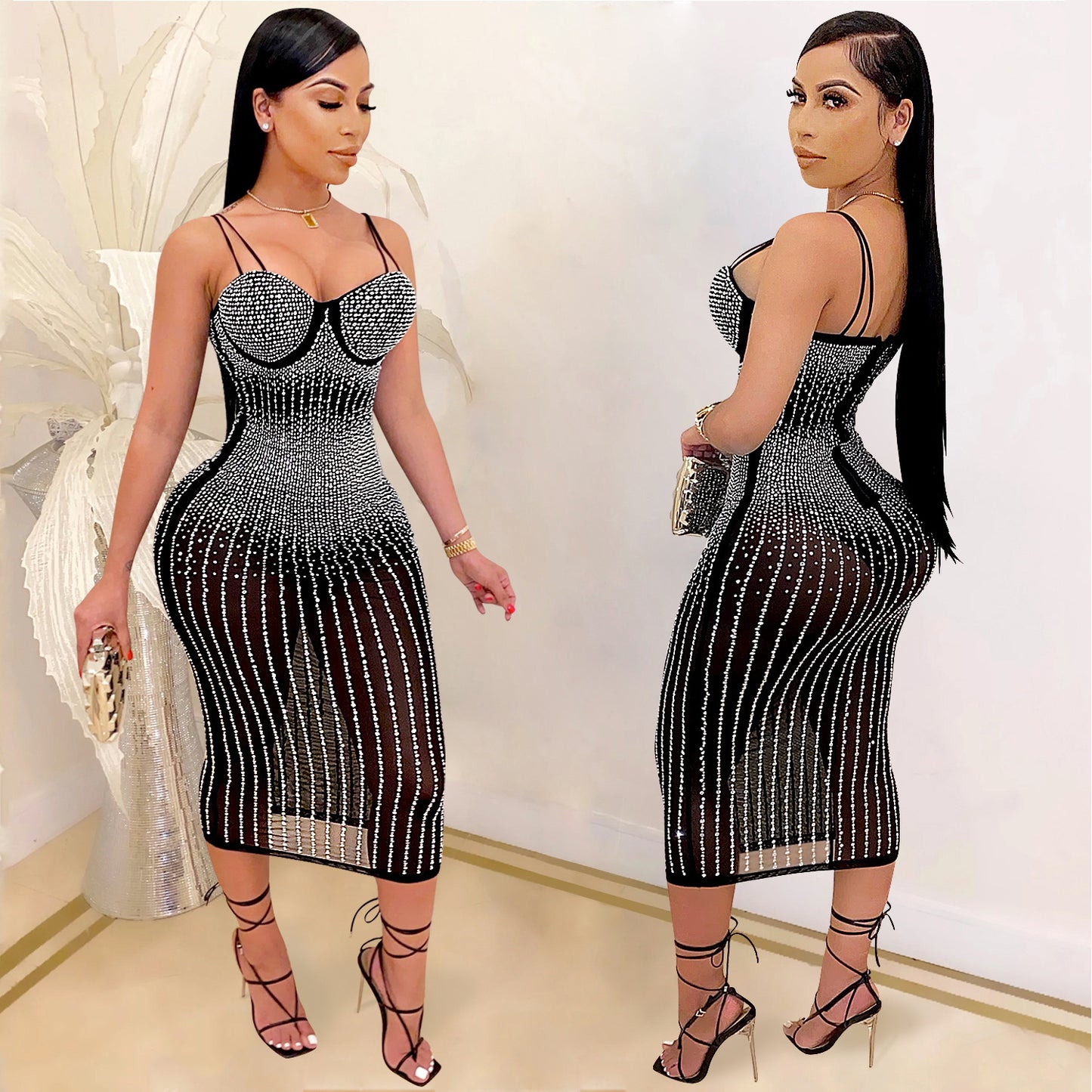 Diamond strap dress