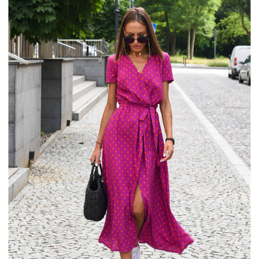 V-Neck print dress